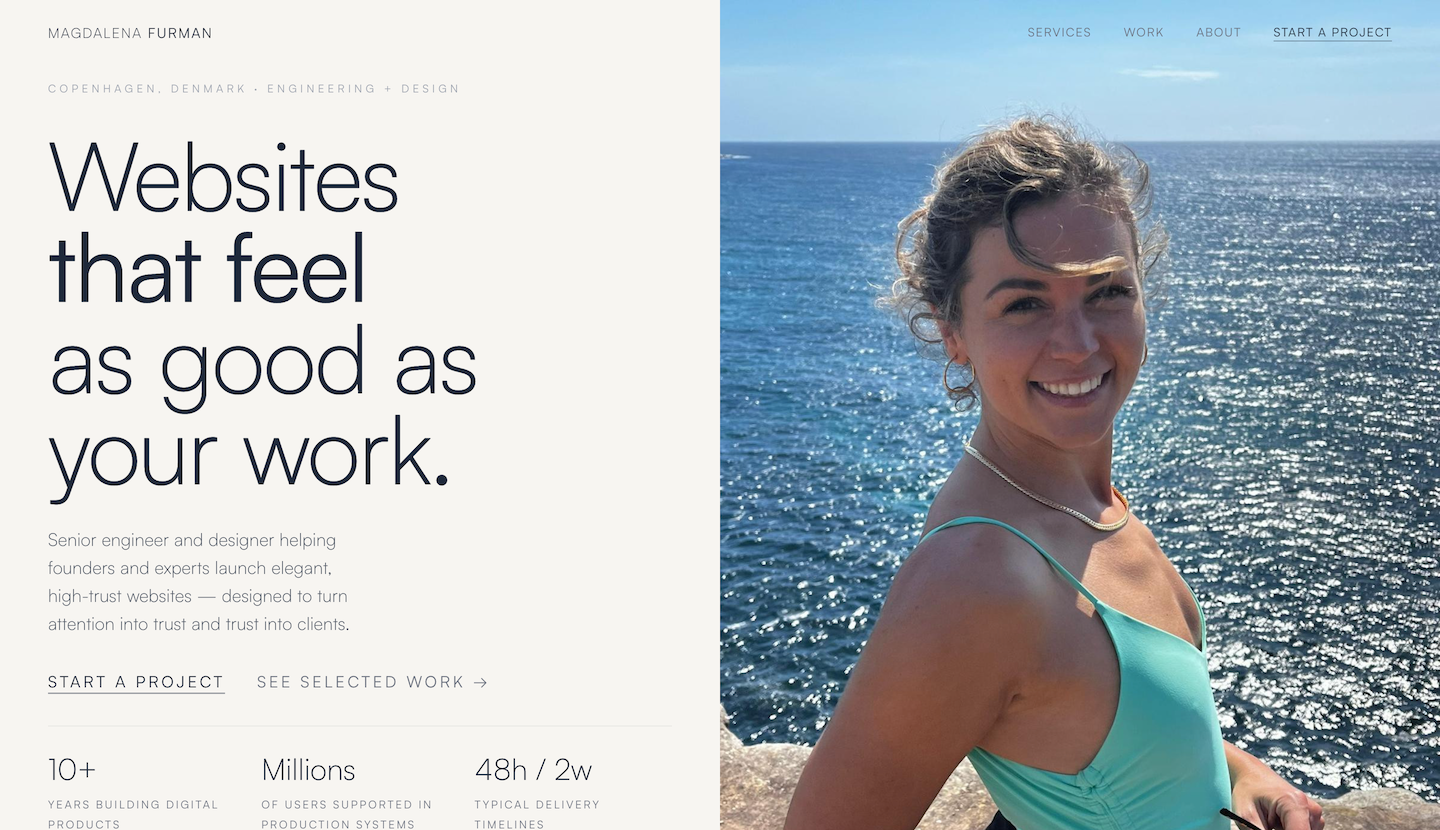 Magdalena Furman Website Screenshot