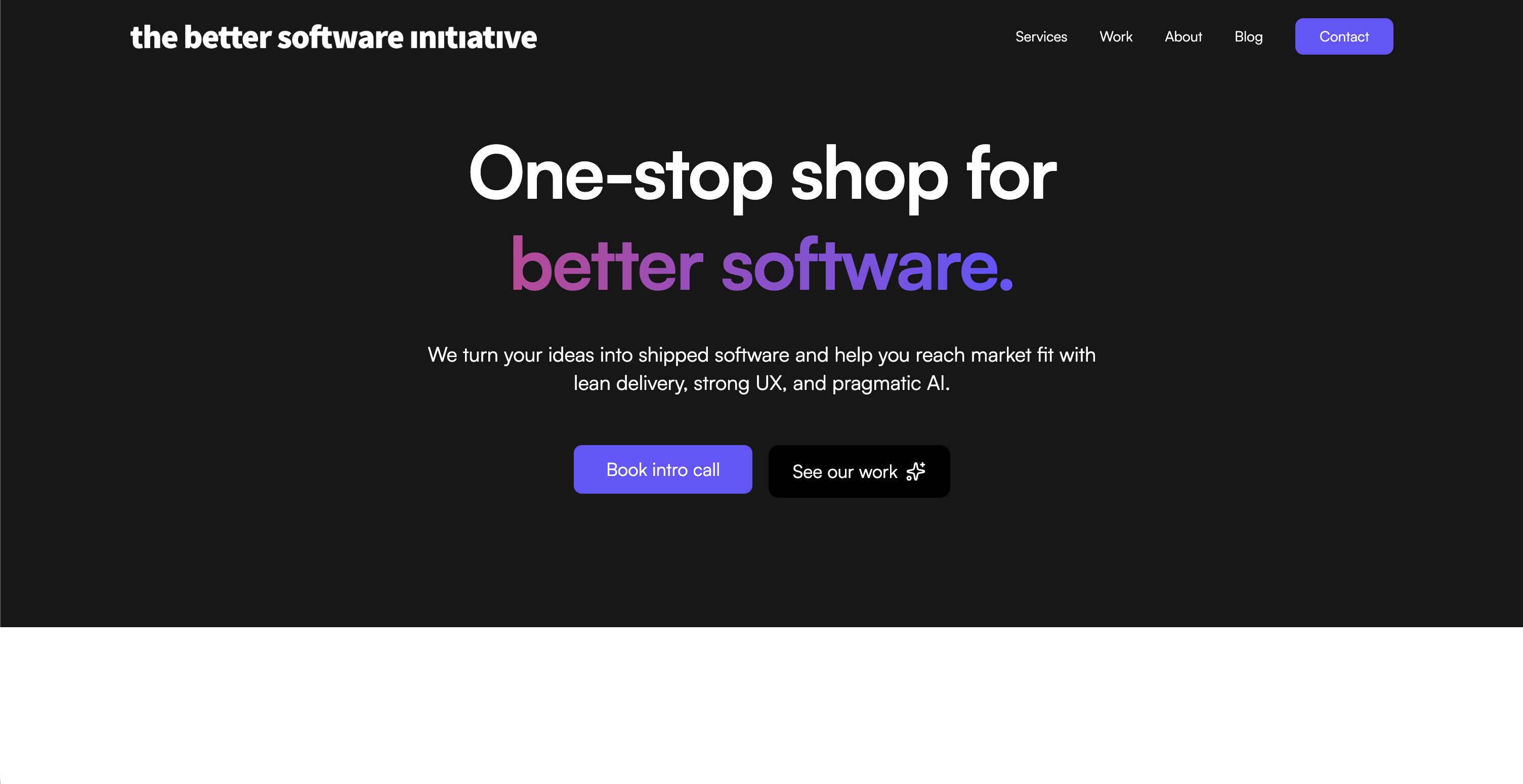 The Better Software Initiative Website Screenshot